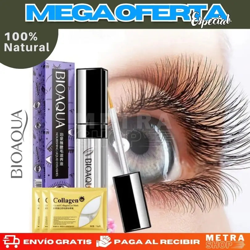 SÉRUM Pestañas BIOAQUA™ + 3 Parches de Colágeno