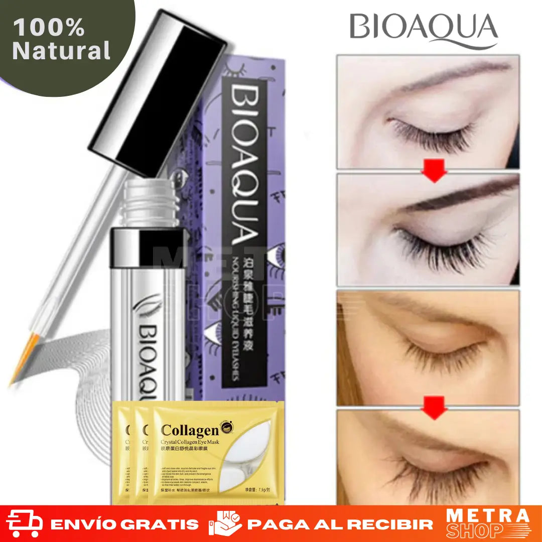SÉRUM Pestañas BIOAQUA™ + 3 Parches de Colágeno