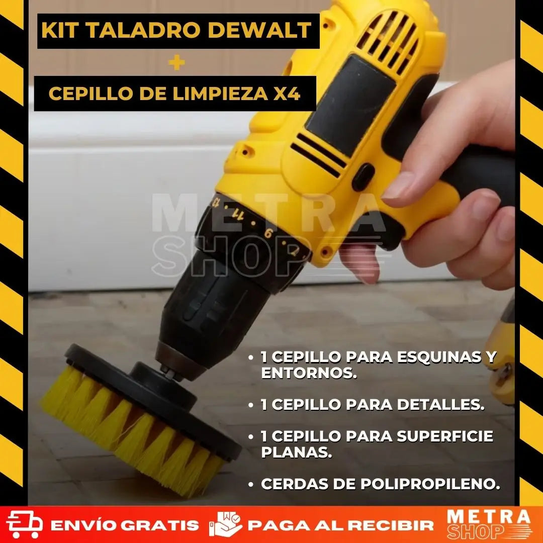 🔥Kit Taladro Dewalt + Cepillos De Limpieza X4🔥