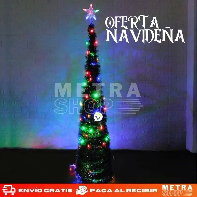 Arbol De Navidad Plegable + Luces