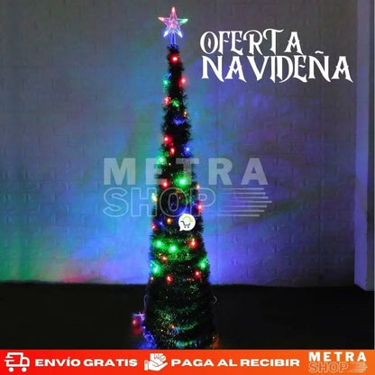 Arbol De Navidad Plegable + Luces