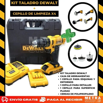 🔥Kit Taladro Dewalt + Cepillos De Limpieza X4🔥
