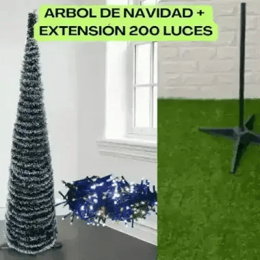 Arbol De Navidad Plegable + Luces